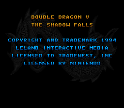 Double Dragon V - The Shadow Falls (USA) demo