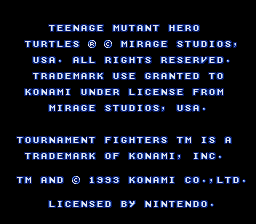 Teenage Mutant Hero Turtles - Tournament Fighters (Europe) demo