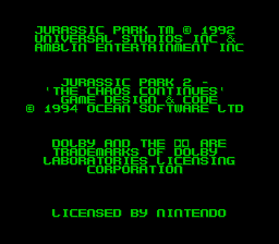 Jurassic Park II - The Chaos Continues (USA) (En,Fr,De,It) (Beta) demo