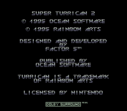 Super Turrican 2 (Europe) demo