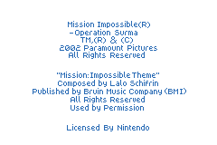 Mission Impossible - Operation Surma (USA) (En,Fr,Es) demo