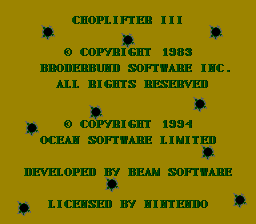 Choplifter III (Europe) demo