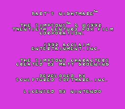 Simpsons, The - Bart's Nightmare (Europe) demo