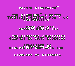 Simpsons, The - Bart's Nightmare (Europe) demo