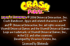 Crash Bandicoot Purple - Ripto's Rampage (USA) demo