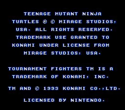 Teenage Mutant Ninja Turtles - Tournament Fighters (USA) demo