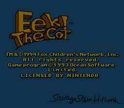Eek! The Cat (Europe) demo