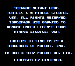 Teenage Mutant Hero Turtles IV - Turtles in Time (Europe) demo