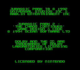 Jurassic Park Part 2 - The Chaos Continues (USA) (En,Fr,De,It) demo