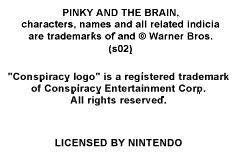 Pinky and the Brain - The Master Plan (Europe) (En,Fr,De,Es,It) demo