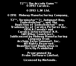 T2 - The Arcade Game (USA) demo