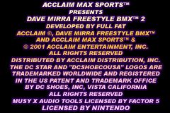 Dave Mirra Freestyle BMX 2 (Europe) (En,Fr,De,Es,It) demo