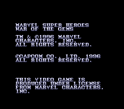 Marvel Super Heroes - War of the Gems (Japan) demo