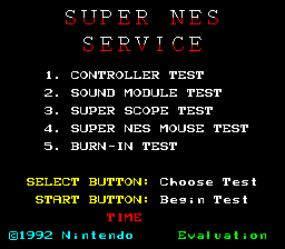 SNES Burn-in Test Cartridge (USA) (Rev D) demo