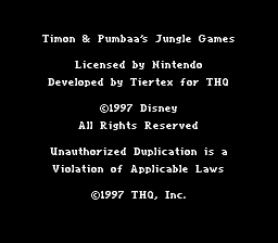 Timon & Pumbaa's Jungle Games (Europe) demo