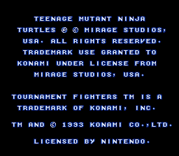 Teenage Mutant Ninja Turtles - Tournament Fighters (USA) (Beta) demo