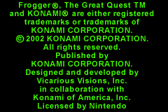 Frogger Advance - The Great Quest (Europe) (En,Fr,De,Es,It) demo