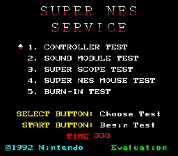 SNES Burn-in Test Cartridge (USA) (Rev D) demo