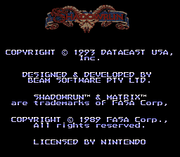 Shadowrun (USA) demo