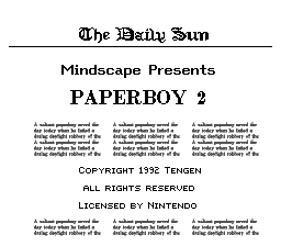 Paperboy 2 (Europe) demo