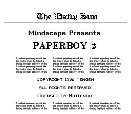 Paperboy 2 (Europe) demo
