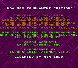 NBA Jam - Tournament Edition (USA) (Beta) demo