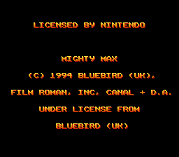 Mighty Max (USA) (Beta) demo