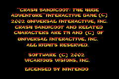 Crash Bandicoot - The Huge Adventure (USA) demo