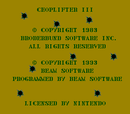 Choplifter III - Rescue-Survive (USA) (Beta 1) demo
