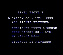 Final Fight 3 (Europe) demo