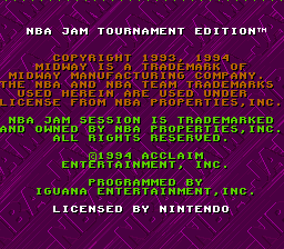NBA Jam - Tournament Edition (USA) (Beta) demo