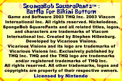 SpongeBob SquarePants - Battle for Bikini Bottom (USA) demo