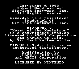 Wizardry V - Heart of the Maelstrom (USA) demo