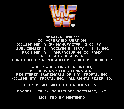 WWF WrestleMania - The Arcade Game (USA) demo
