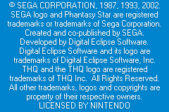 Phantasy Star Collection (Europe) demo
