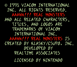 Aaahh!!! Real Monsters (USA) demo