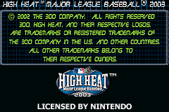 High Heat Major League Baseball 2003 (USA) demo