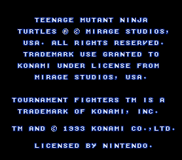 Teenage Mutant Ninja Turtles - Tournament Fighters (USA) (Beta) demo