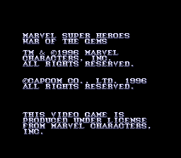 Marvel Super Heroes - War of the Gems (Japan) demo