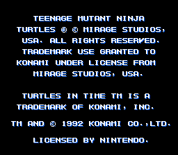 Teenage Mutant Ninja Turtles IV - Turtles in Time (USA) demo
