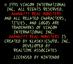 Aaahh!!! Real Monsters (Europe) demo