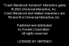 Crash Bandicoot Advance (Japan) demo