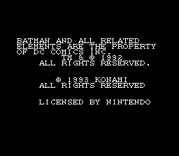Batman Returns (Europe) demo